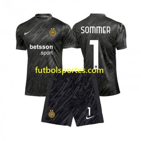 Camiseta Inter Milan Yann Sommer 1 Portero Niño Tercera Equipación 2024/2025